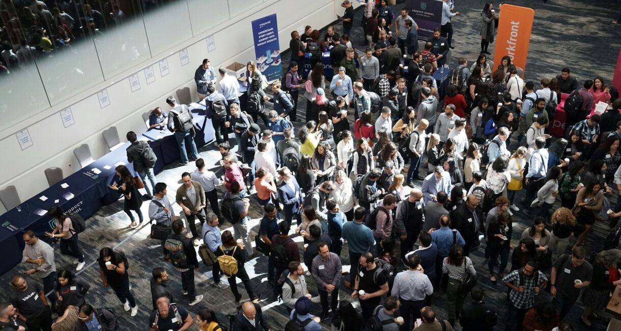 a big crowd at an event