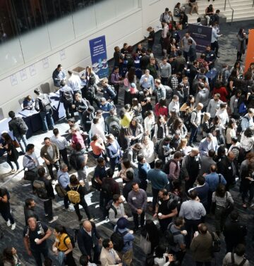 a big crowd at an event