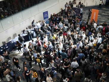 a big crowd at an event